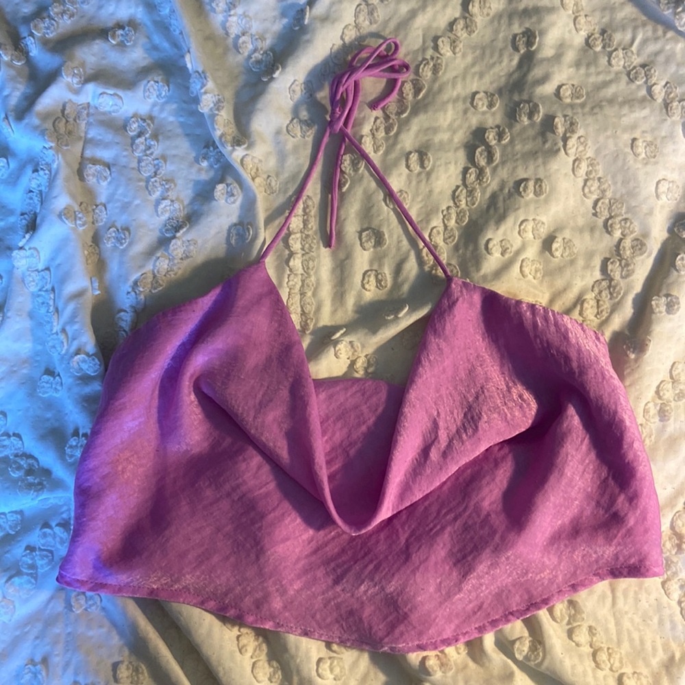 satin pink top